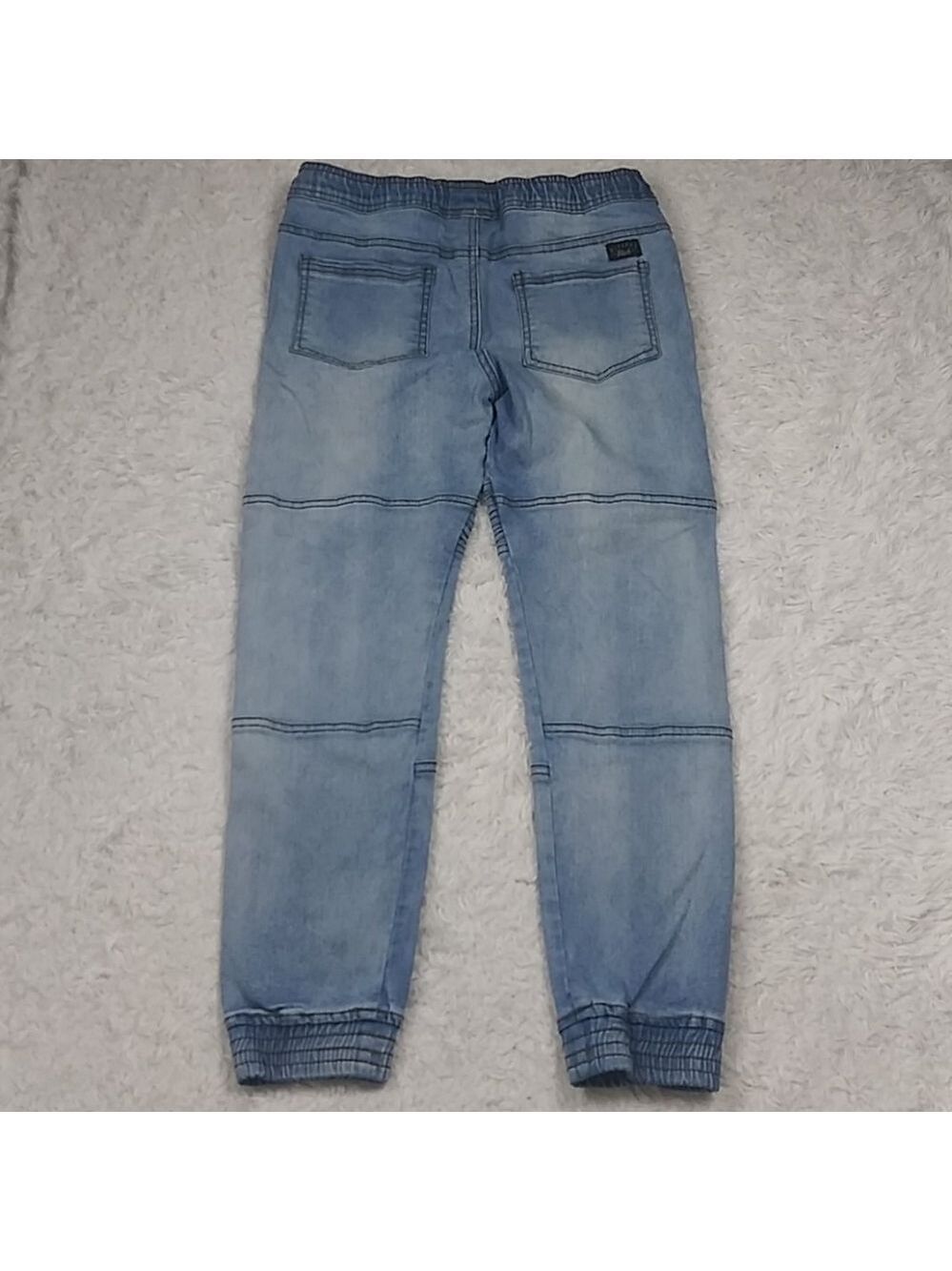 Nitrous Black Pull On Elastic Waist Jogger Jeans - Picture 9 of 12